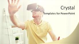  Presentation with iot agriculture technology concept man - Amazing PPT theme having people concept - happy young man backdrop and a  colored foreground