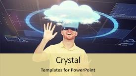  Presentation with virtual memory in cloud computing - Slides with free database - 3d technology virtual reality computing background and a  colored foreground