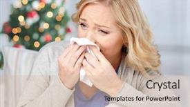  Presentation with gel concept for swine flu - Cool new presentation with people concept - ill woman backdrop and a soft green colored foreground