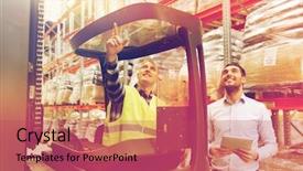  Presentation with wholesale - Cool new slides with people concept - loader on forklift backdrop and a red colored foreground