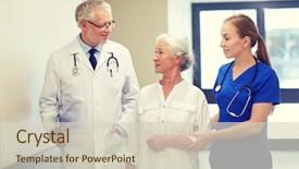  Presentation with nurse care - Presentation design with people concept - male doctor background and a soft green colored foreground