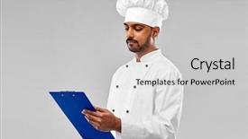  Presentation with indian restaurant - Cool new slide set with people concept - male indian backdrop and a light gray colored foreground