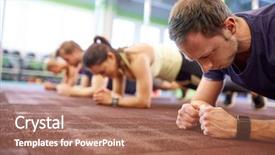  Presentation with heart rate - Slide set consisting of people concept - man with heart background and a coral colored foreground