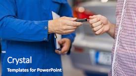  Presentation with mechanic car service repair maintenance - Amazing PPT theme having people concept - mechanic giving car backdrop and a ocean colored foreground