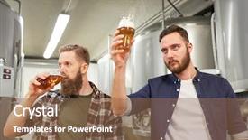  Presentation with craft beer - PPT layouts consisting of people concept - men testing non background and a violet colored foreground