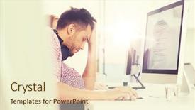  Presentation with education technology - Slide deck with people concept - sad stressed software background and a cream colored foreground