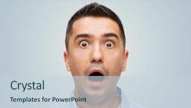  Presentation with horror - PPT layouts having people concept - scared man background and a lemonade colored foreground