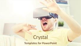  Presentation with virtual reality medical - Audience pleasing slides consisting of people concept - scared young man backdrop and a  colored foreground