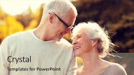  Presentation with family tourism - Slide deck featuring people concept - senior couple background and a soft green colored foreground