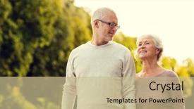  Presentation with family tourism - PPT layouts enhanced with people concept - senior couple background and a mint green colored foreground