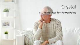  Presentation with old age - Slides having people concept - senior man background and a white colored foreground