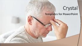  Presentation with stress - Colorful PPT theme enhanced with people concept - senior man backdrop and a white colored foreground