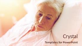  Presentation with medicine - Beautiful presentation featuring people concept - senior woman patient backdrop and a lemonade colored foreground