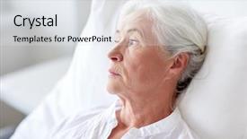  Presentation with senior care - Audience pleasing presentation consisting of people concept - senior woman backdrop and a sky blue colored foreground