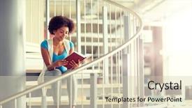  Presentation with african american high school - Presentation theme consisting of people concept - smiling african american background and a soft green colored foreground