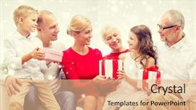  Presentation with kittens christmas holiday red christmas - Slides having people concept - smiling family giving background and a coral colored foreground