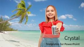  Presentation with polynesia - Slide set featuring people concept - smiling preteen background and a mint green colored foreground