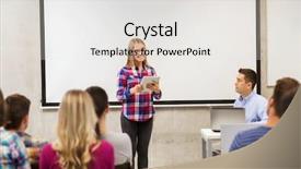  Presentation with school technology - Presentation with people concept - smiling student girl background and a light gray colored foreground