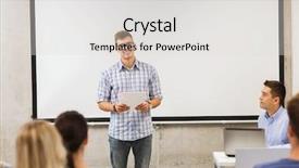  Presentation with technology education - Beautiful presentation theme featuring people concept - smiling student backdrop and a light gray colored foreground