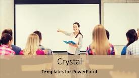  Presentation with teamwork school - Slide deck consisting of people concept - smiling student background and a coral colored foreground