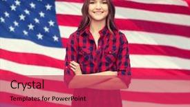  Presentation with casual young people - Cool new theme with people concept - smiling young backdrop and a red colored foreground