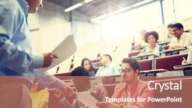  Presentation with high school students - Cool new slide deck with people concept - teacher giving test backdrop and a coral colored foreground