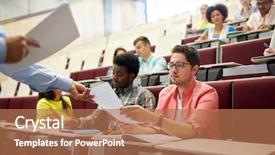  Presentation with high school students - Presentation theme enhanced with people concept - teacher giving test background and a coral colored foreground