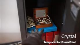  Presentation with crime scene - Audience pleasing slides consisting of people concept - thief stealing valuable backdrop and a wine colored foreground