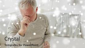  Presentation with medical mhealth healthcare concept - Audience pleasing PPT layouts consisting of people concept - tired senior man backdrop and a light gray colored foreground
