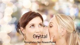  Presentation with happiness - Colorful presentation enhanced with people concept - two smiling women backdrop and a lemonade colored foreground