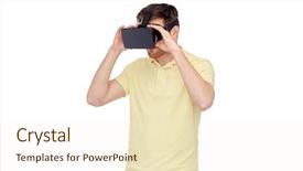  Presentation with entertainment - Presentation design featuring people concept - young man background and a cream colored foreground