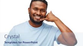  Presentation with african people - PPT theme with people-concept-happy-african-american background and a sky blue colored foreground