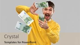  Presentation with people - Beautiful PPT theme featuring people-concept-happy-young-man backdrop and a yellow colored foreground