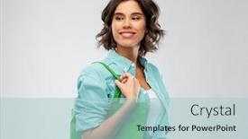  Presentation with reusable - Presentation theme having people-concept-portrait-of-happy background and a light blue colored foreground
