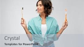  Presentation with young happy people smiling - Presentation design enhanced with people-concept-portrait-of-happy background and a light gray colored foreground