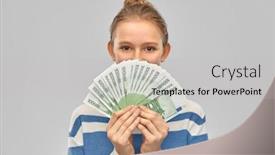  Presentation with teenage girl - Cool new PPT theme with people-concept-smiling-teenage-girl backdrop and a light gray colored foreground