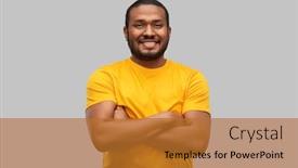  Presentation with african people - Slide deck with people-concept-smiling-young-african background and a gold colored foreground