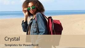  Presentation with black people workplace - Beautiful PPT layouts featuring people concept young black woman backdrop and a soft green colored foreground