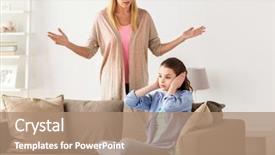  Presentation with angry people - Slide deck featuring people conflict and family concept background and a coral colored foreground