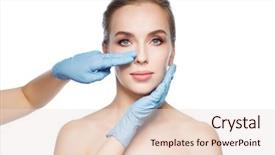  Presentation with beautician - Beautiful PPT layouts featuring people cosmetology plastic surgery backdrop and a lemonade colored foreground