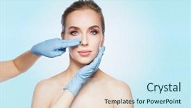  Presentation with plastic surgery - Audience pleasing slide deck consisting of people cosmetology plastic surgery backdrop and a cool aqua colored foreground