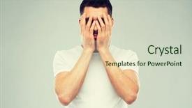  Presentation with emotions - Audience pleasing theme consisting of people crisis emotions and stress backdrop and a soft green colored foreground