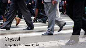 Presentation with we the people - Presentation having people crowd crossing the street background and a light gray colored foreground