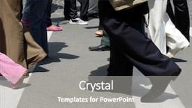  Presentation with city people walking - PPT layouts enhanced with people crowd crossing the street background and a gray colored foreground