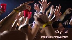  Presentation with concert band dancing - Colorful presentation enhanced with people dancing at a concert backdrop and a  colored foreground