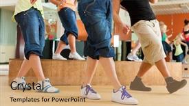  Presentation with sports - PPT theme consisting of people dancing in a studio background and a coral colored foreground