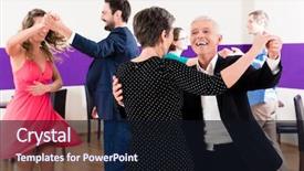  Presentation with class - Cool new presentation design with people dancing in dance backdrop and a wine colored foreground