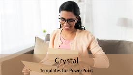  Presentation with postal service - Slide set featuring people delivery shipping and postal background and a coral colored foreground