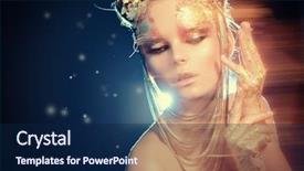  Presentation with golden light - Presentation with people diffus - art project beautiful woman background and a  colored foreground