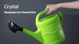  Presentation with hand holding puzzle piece - Presentation design having people diffus - hand holding green plastic watering background and a dark gray colored foreground